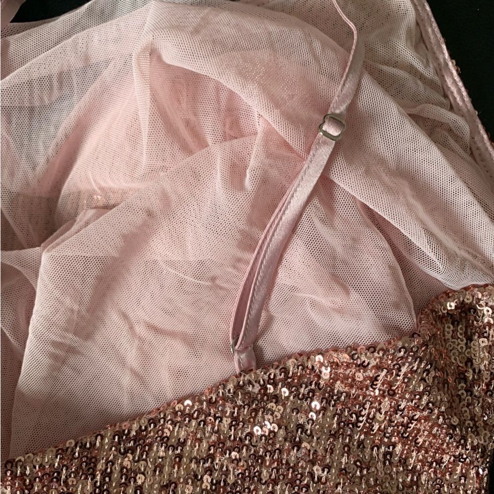 VICTORIAS SECRET SEQUIN SLIP DRESS CRISS CROSS PINK - Picture 5 of 12